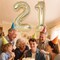 Champagne Gold Large Number 21 Balloon, 40 Inch Light Gold Foil Helium Number (Champagne Gold 21)